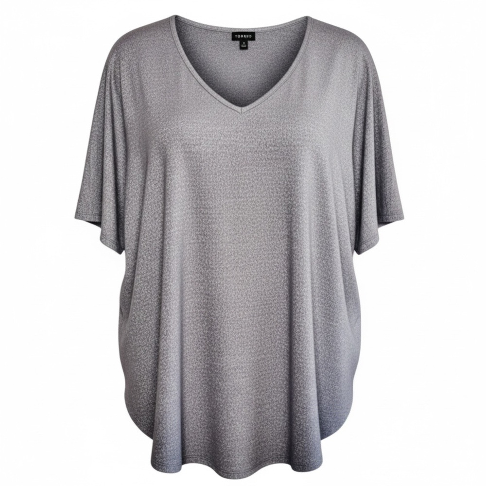 NWT Torrid Grey Sparkle Hacci Tunic sz 3X - Picture 1 of 5